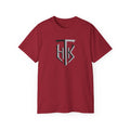 Shield Monogram Tee — Elegant Metallic Initials Graphic T-Shirt