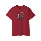 Shield Monogram Tee — Elegant Metallic Initials Graphic T-Shirt