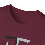 Shield Monogram Tee — Elegant Metallic Initials Graphic T-Shirt