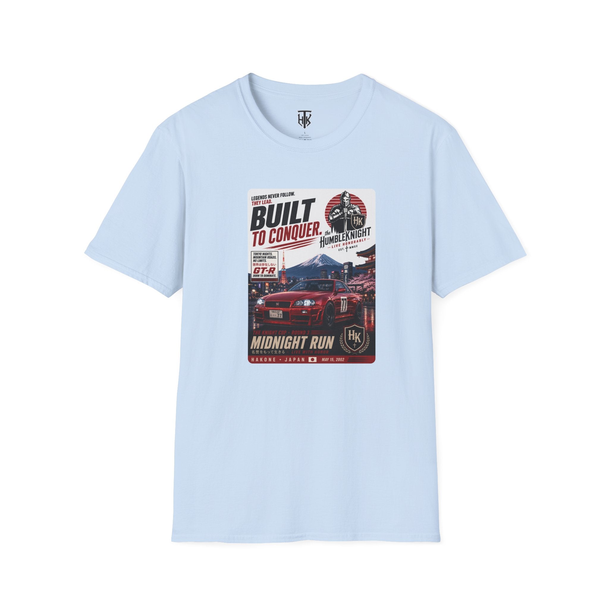 Built to Conquer Racing T-Shirt — Midnight Run Vintage Car Graphic