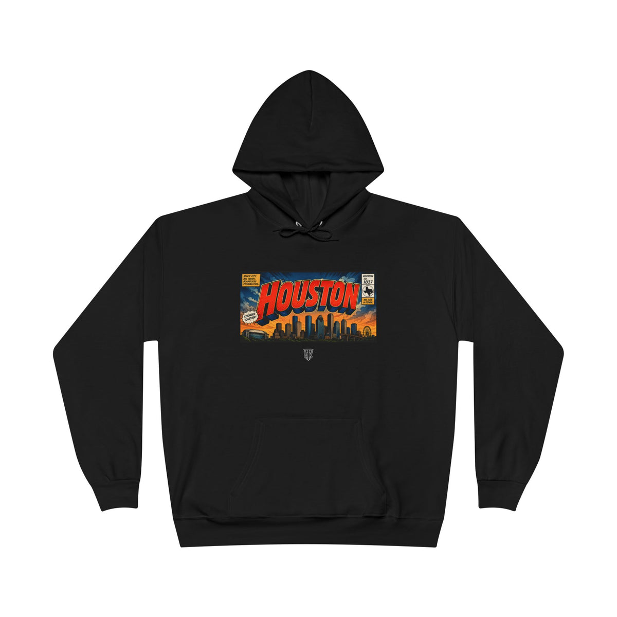 Houston Skyline Hoodie — Vintage Comic Book Design