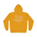 Vintage Humbleknight  Surf Shack Hoodie — Palm Tree Beach Pullover with 'The Surfside' Sketch