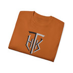 Shield Monogram Tee — Elegant Metallic Initials Graphic T-Shirt