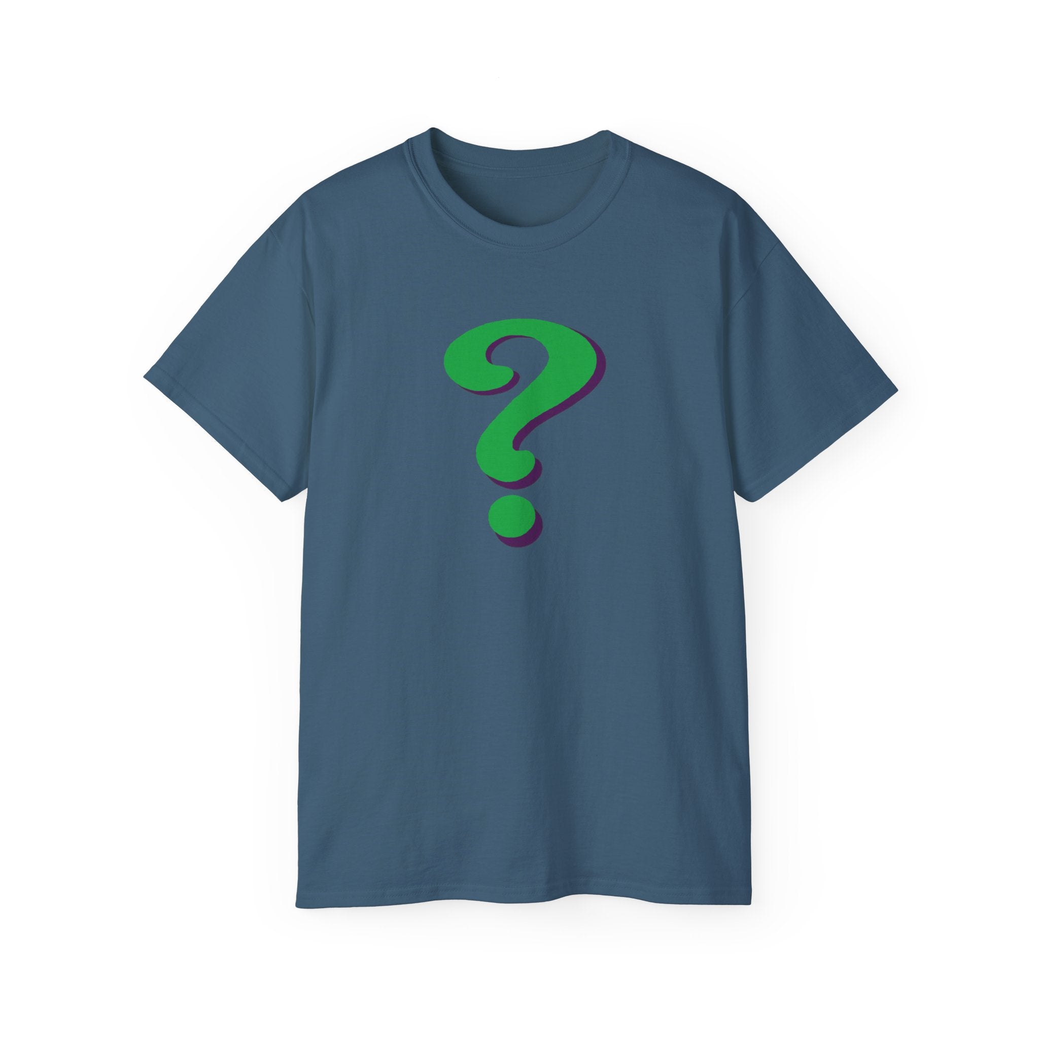 Riddle Me This Graphic T-Shirt — Green Retro Question Symbol Tee