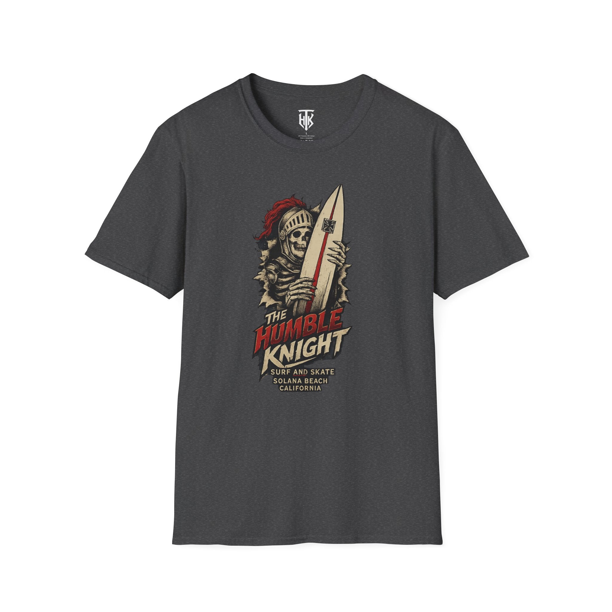 T‑Shirt — 'The Humble Knight' Skeleton Surfer Graphic Tee