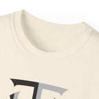 Shield Monogram Tee — Elegant Metallic Initials Graphic T-Shirt