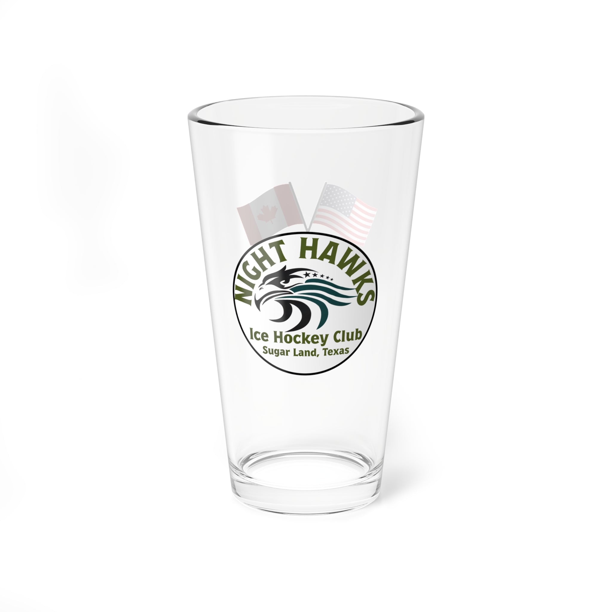 z16oz Mixing Glass — Hockey Club Flags (USA, Canada, Texas)