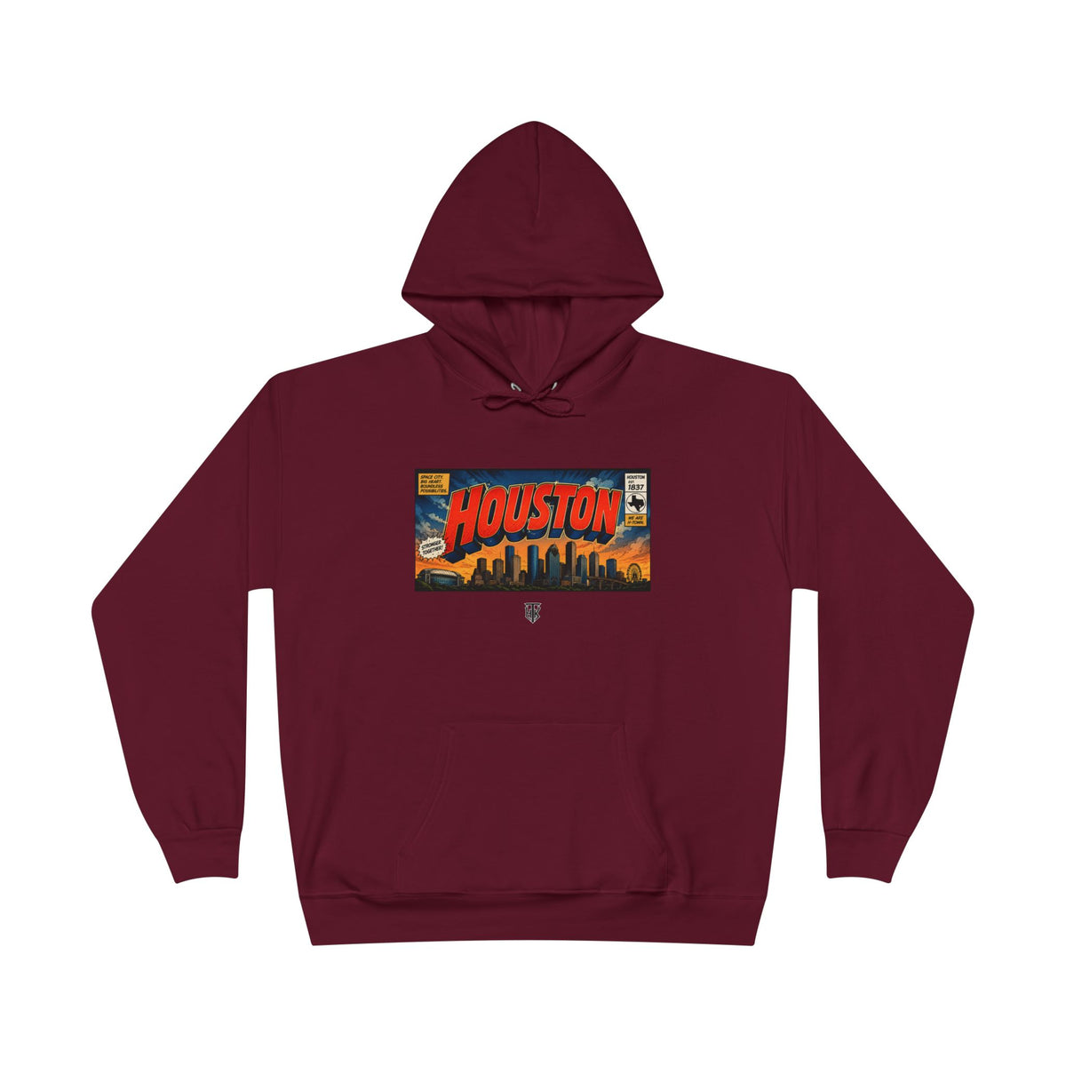 Houston Skyline Hoodie — Vintage Comic Book Design
