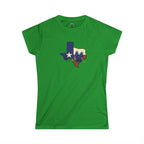 Texas State Outline Tee with Bluebonnets & Lone Star – Women's
