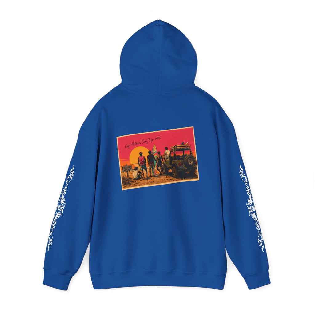 Surf Crew Vintage Sunset Hoodie — Beach Surfing Graphic Pullover