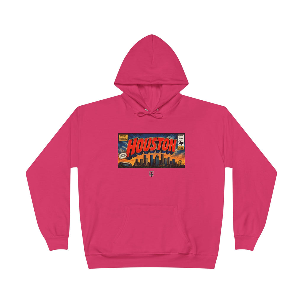 Houston Skyline Hoodie — Vintage Comic Book Design