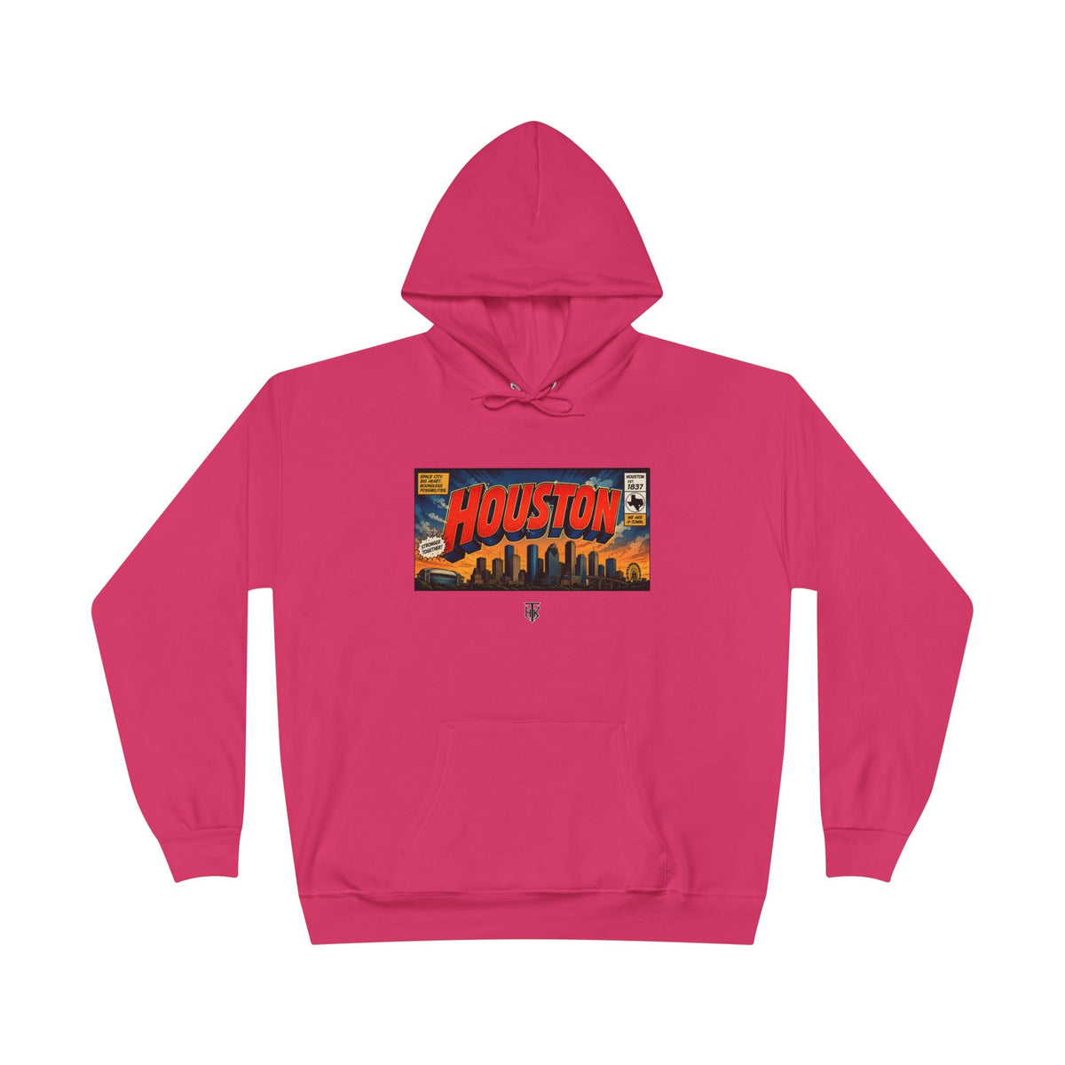 Houston Skyline Hoodie — Vintage Comic Book Design