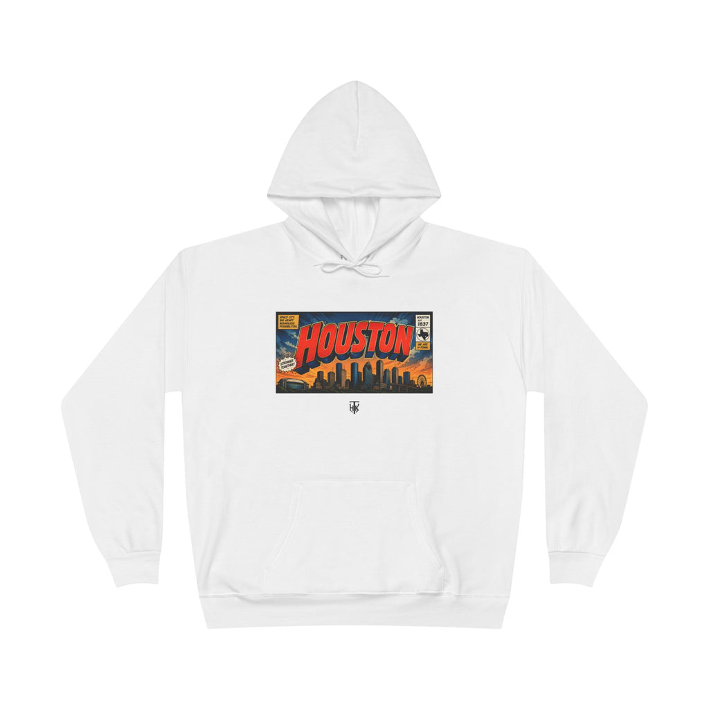 Houston Skyline Hoodie — Vintage Comic Book Design