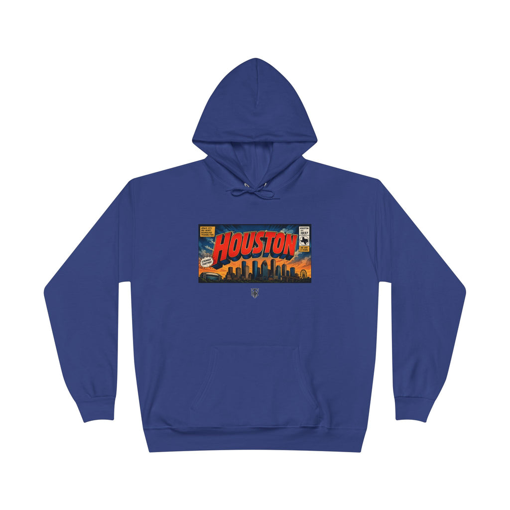 Houston Skyline Hoodie — Vintage Comic Book Design
