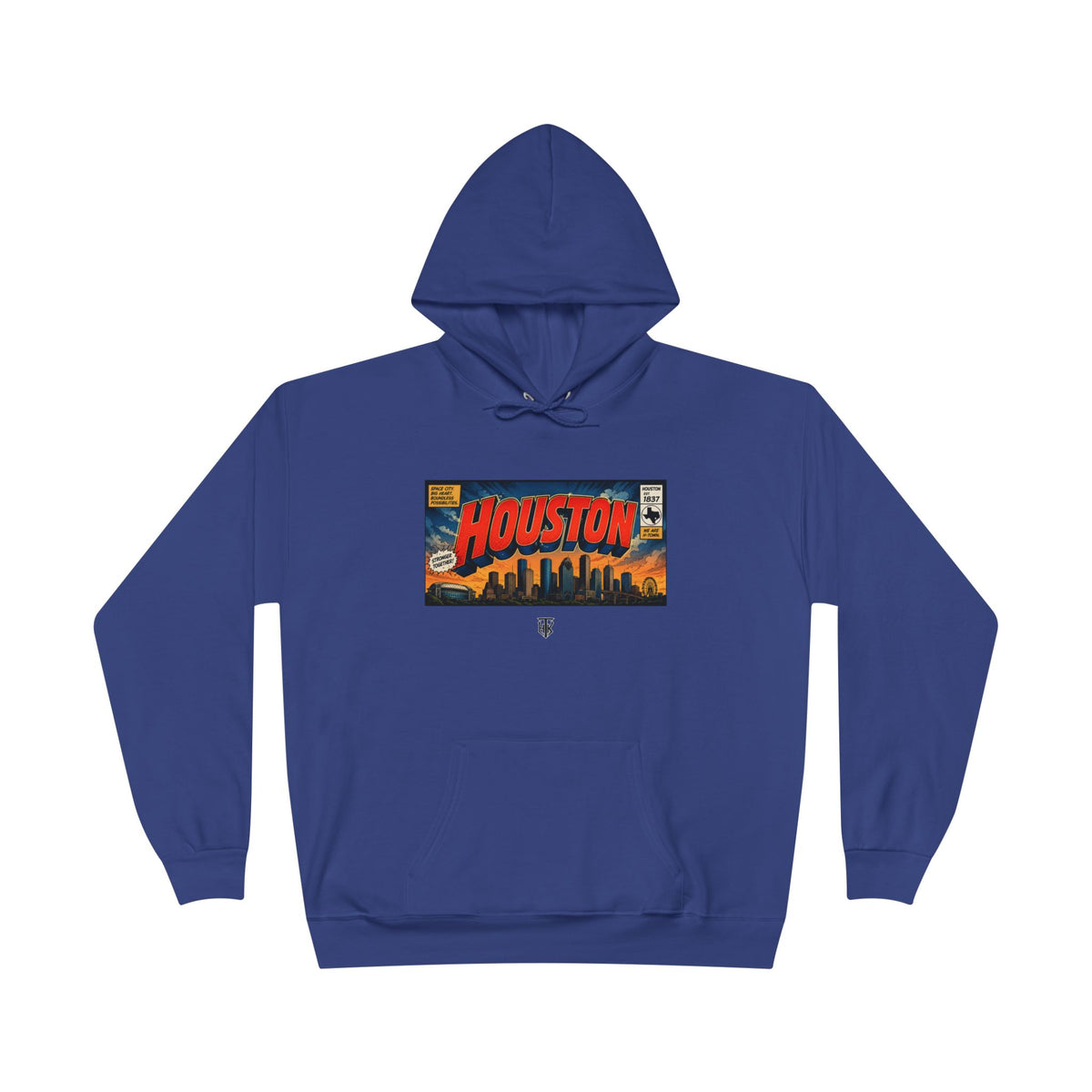 Houston Skyline Hoodie — Vintage Comic Book Design