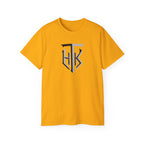 Shield Monogram Tee — Elegant Metallic Initials Graphic T-Shirt