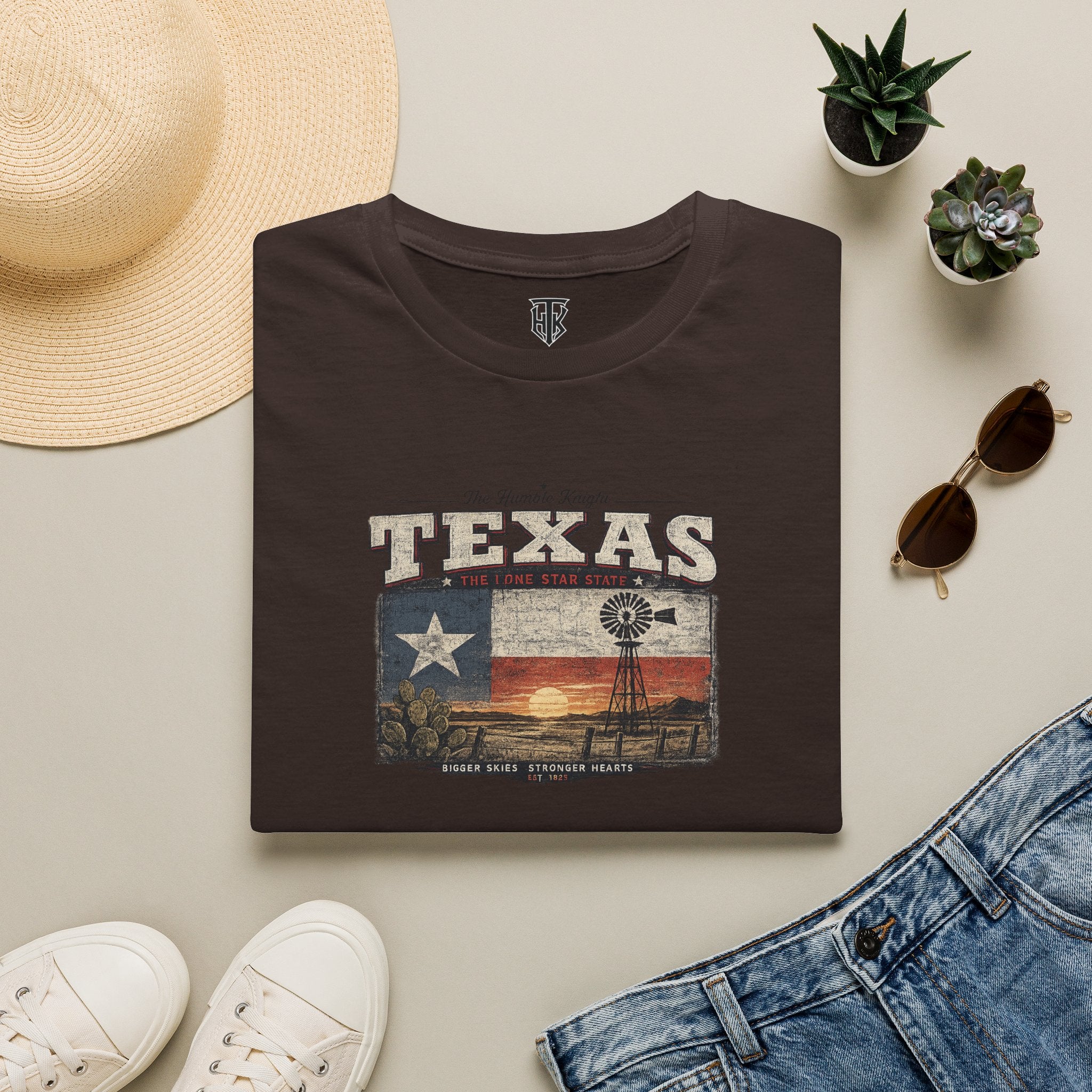Texas Vintage Flag T-Shirt — The Lone Star State Retro Sunset Design