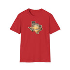 Texas Sunset State Map T-Shirt — Vintage Beach Palm Scenic Tee
