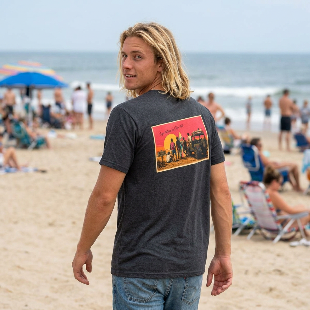 Vintage Surfing-Inspired Casual Tee