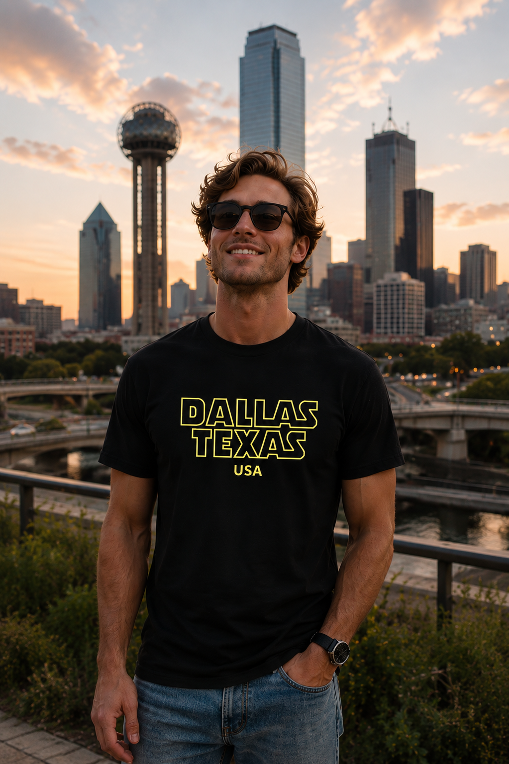 Dallas Texas USA T‑Shirt — Retro Block Letter City Tee