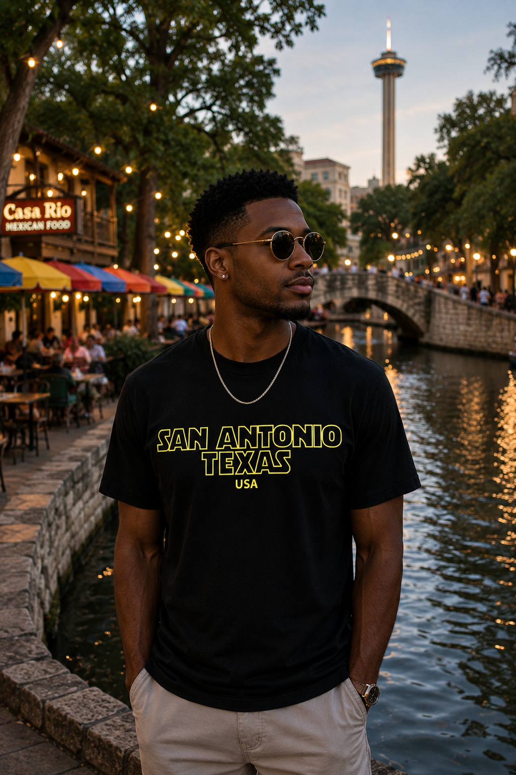 San Antonio Texas USA Graphic T‑Shirt — Retro Neon City Tee
