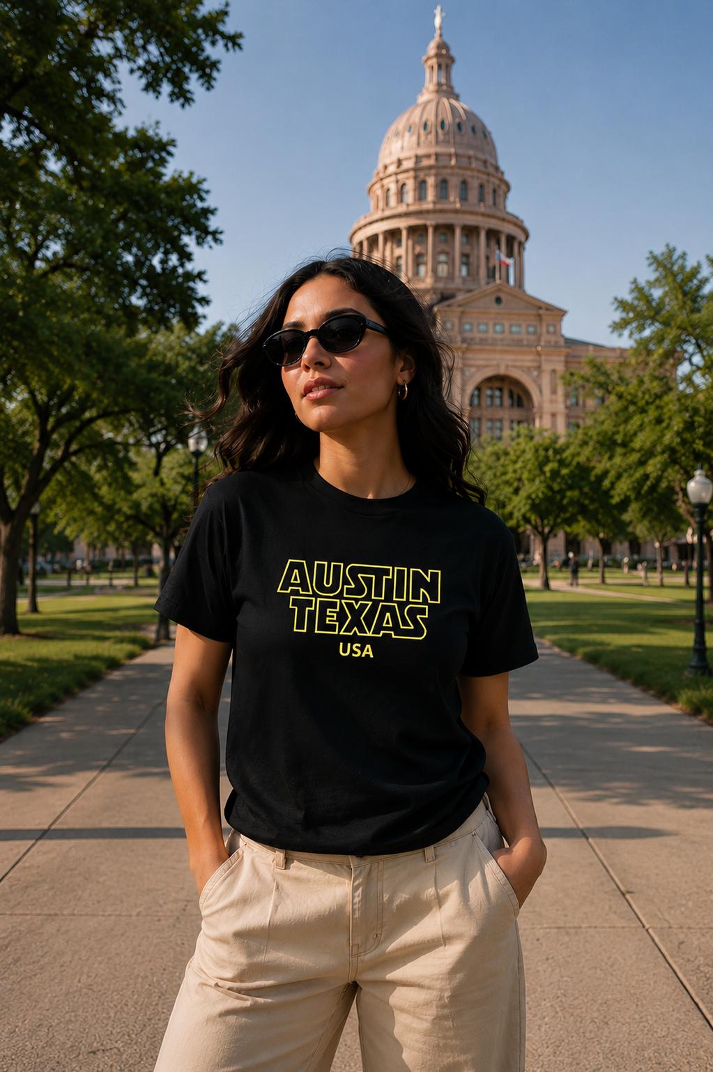 Austin Texas USA Retro Neon T-Shirt