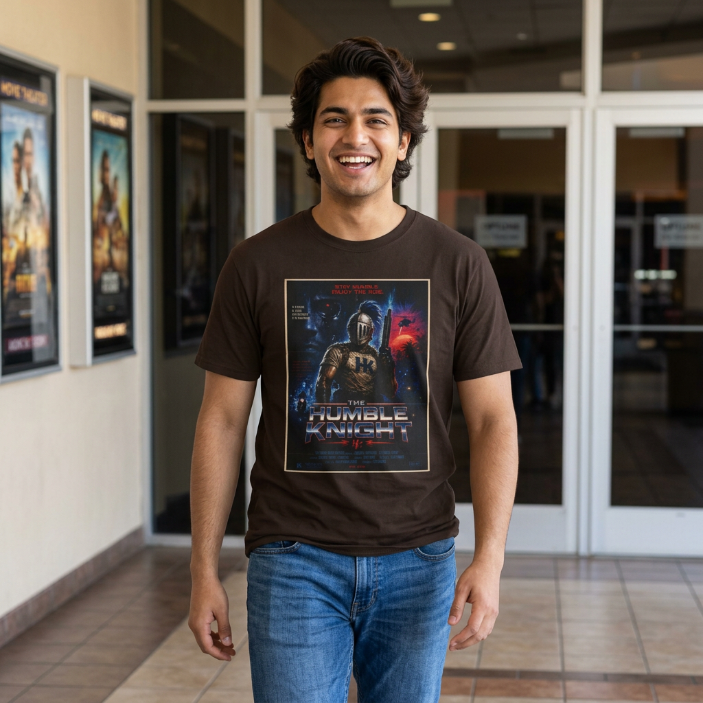 "The Humble Knight" Retro Sci‑Fi Armor Poster Tee
