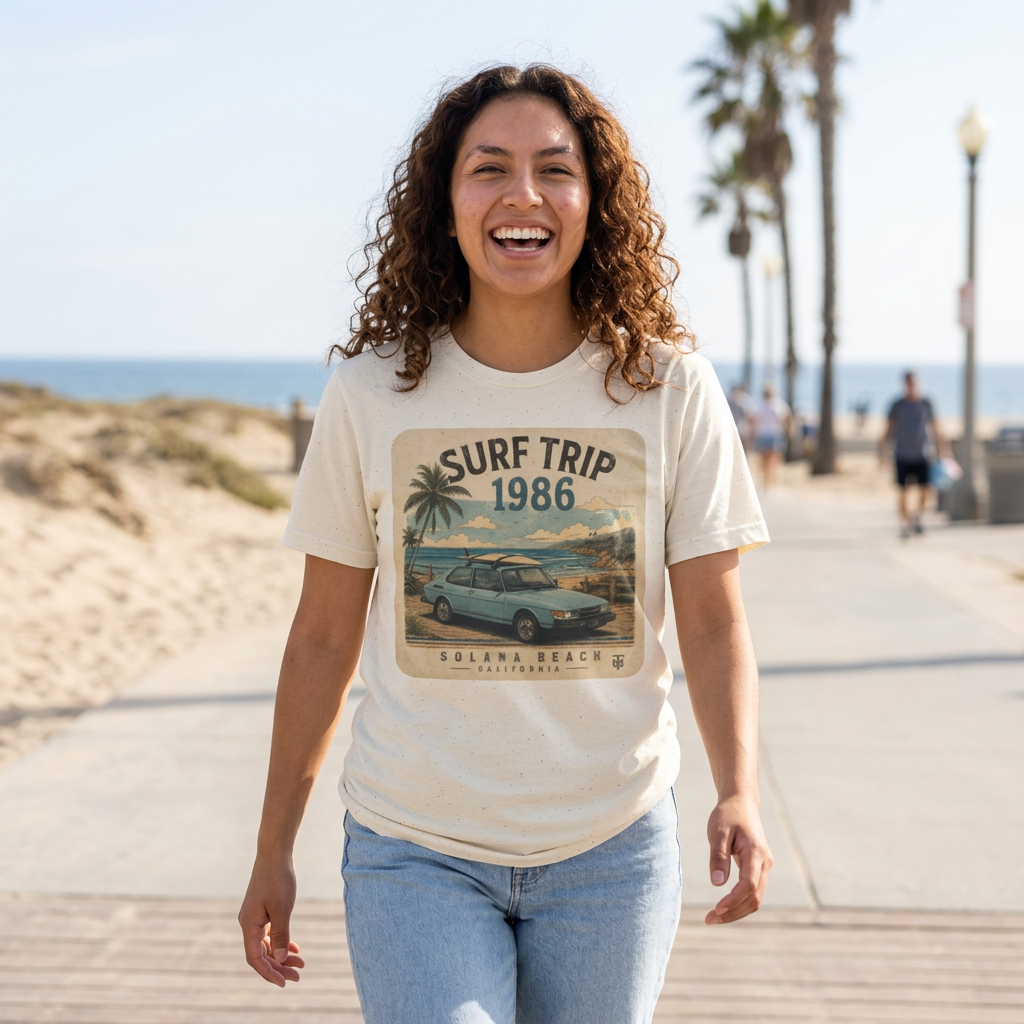 The HumbleKnight Surf Trip 1986 T-Shirt — Vintage Beach Surfboard Retro Vacation Tee
