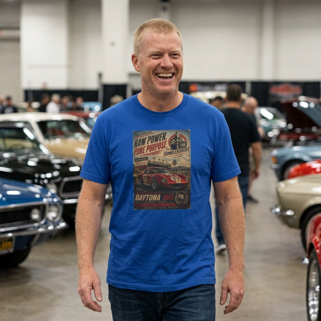 Vintage Racing Tee — "Raw Power, Pure Purpose" Daytona Design