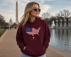 THK American Flag USA Map Hoodie