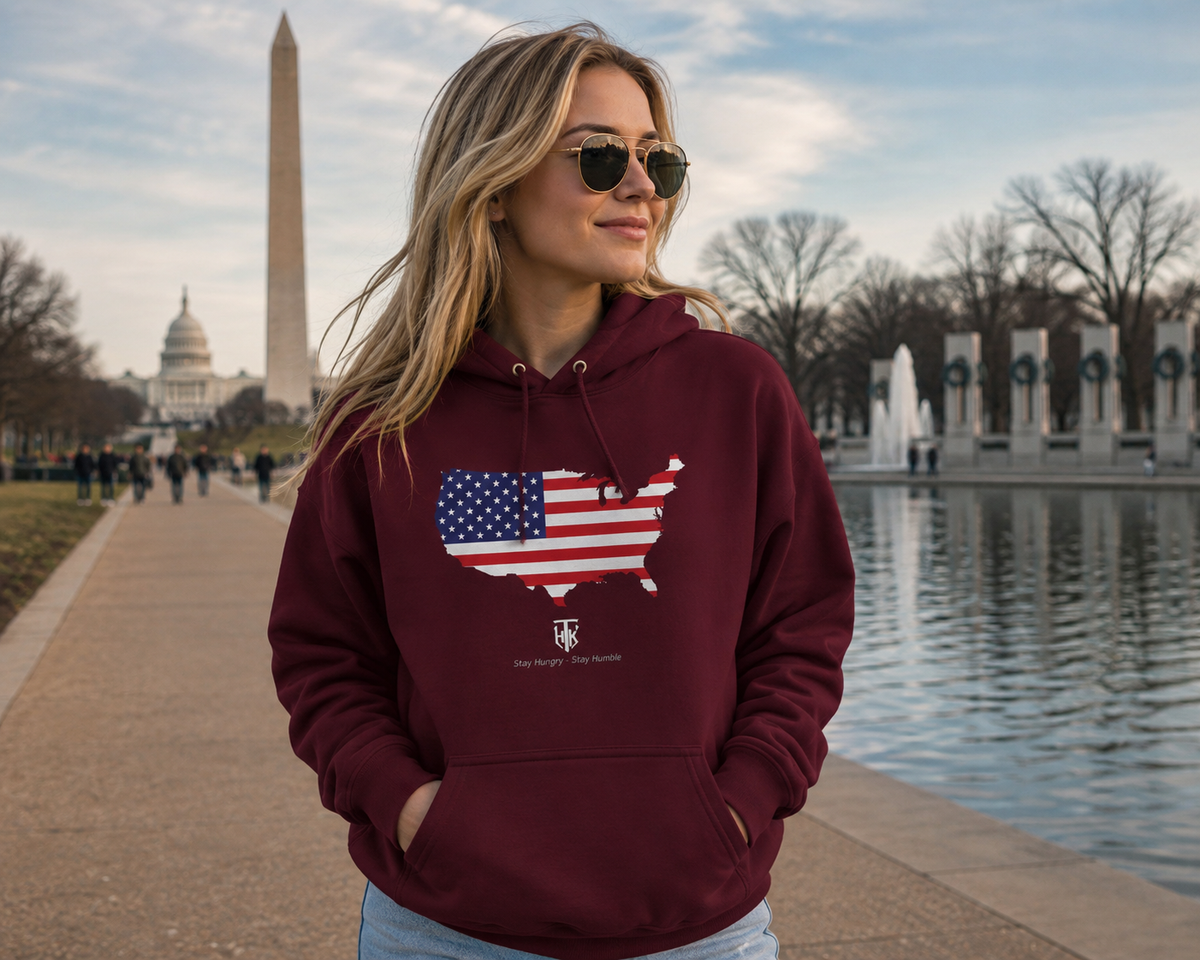 THK American Flag USA Map Hoodie