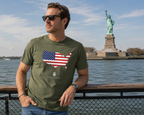 THK USA Flag Map T-Shirt