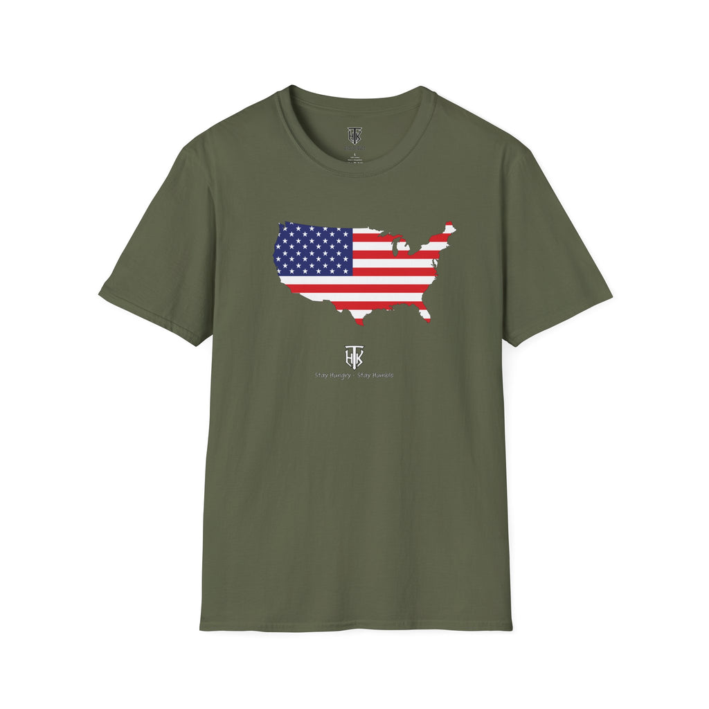 THK USA Flag Map T-Shirt