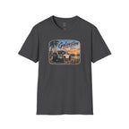 Galveston Beach Vintage T-Shirt — Texas Sunset Jeep Graphic