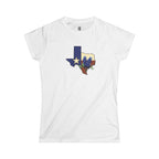 Texas State Outline Tee with Bluebonnets & Lone Star – Women's