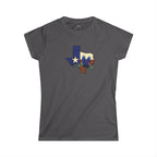 Texas State Outline Tee with Bluebonnets & Lone Star – Women's