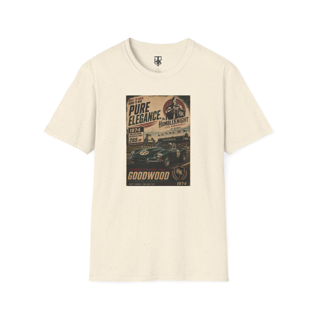 Vintage Racing T-Shirt — XKE "Pure Elegance" Goodwood Poster Tee