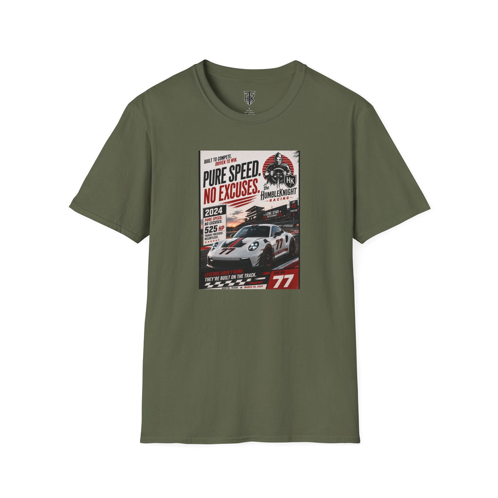 Racing Tee - "Pure Speed. No Excuses." Vintage Race Car Graphic T-Shirt