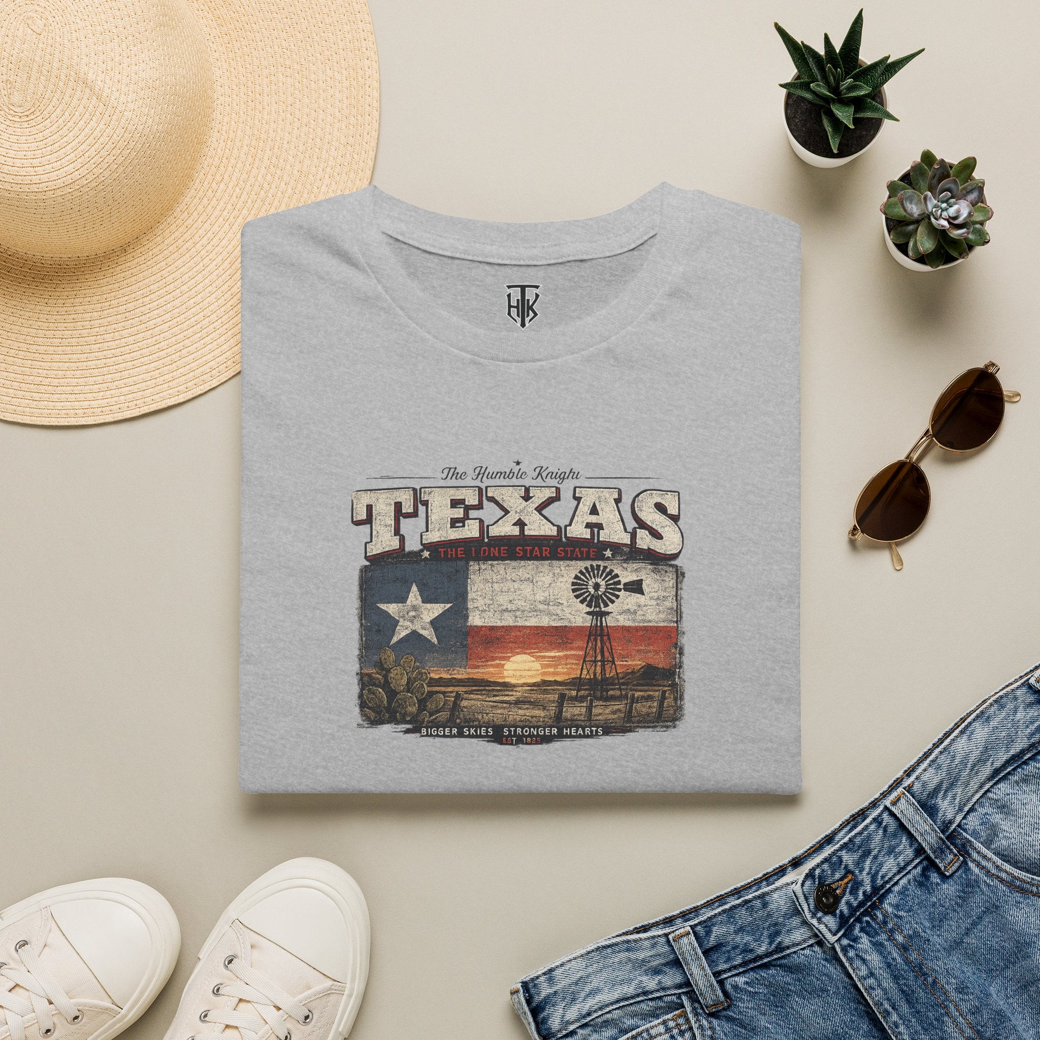 Texas Vintage Flag T-Shirt — The Lone Star State Retro Sunset Design