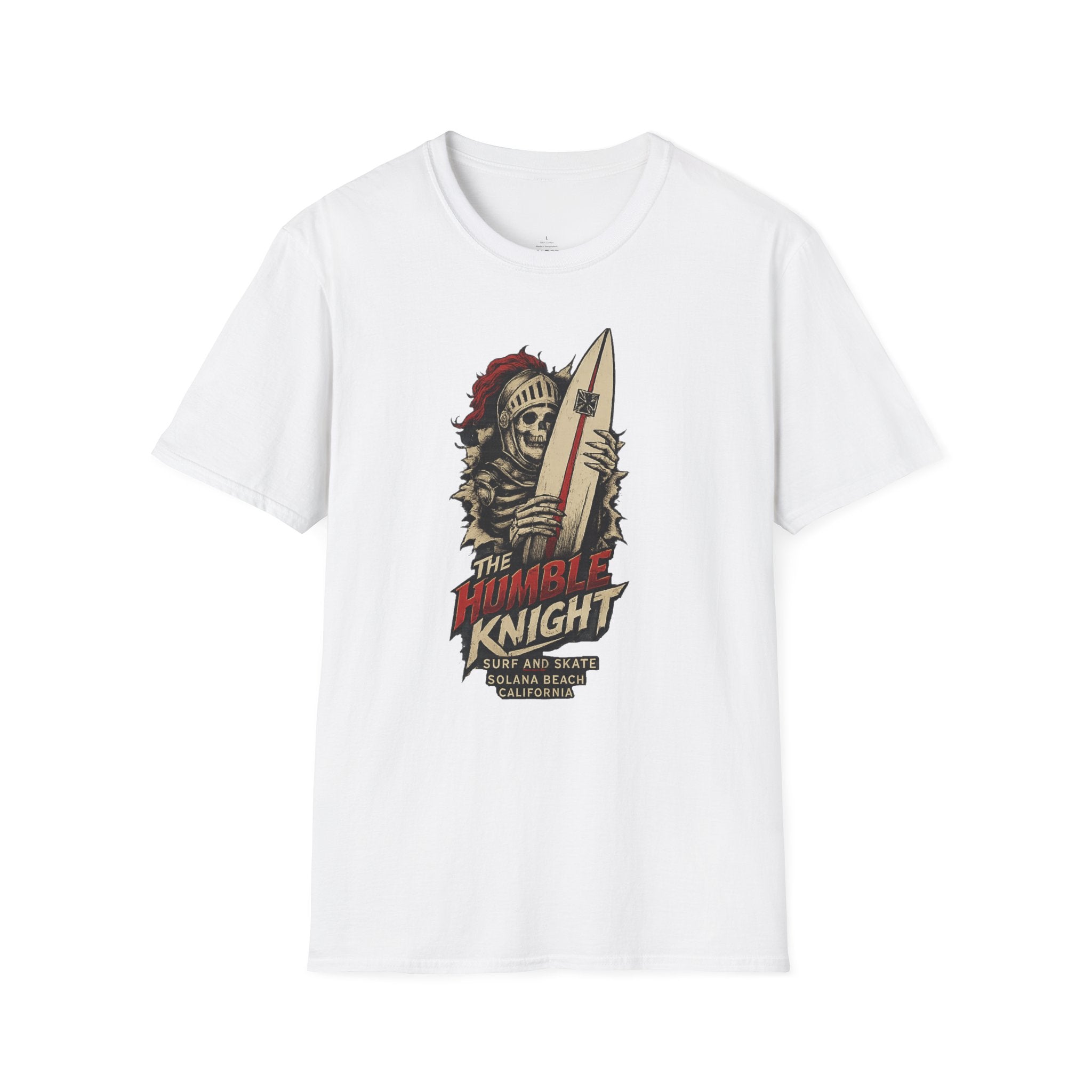 T‑Shirt — 'The Humble Knight' Skeleton Surfer Graphic Tee