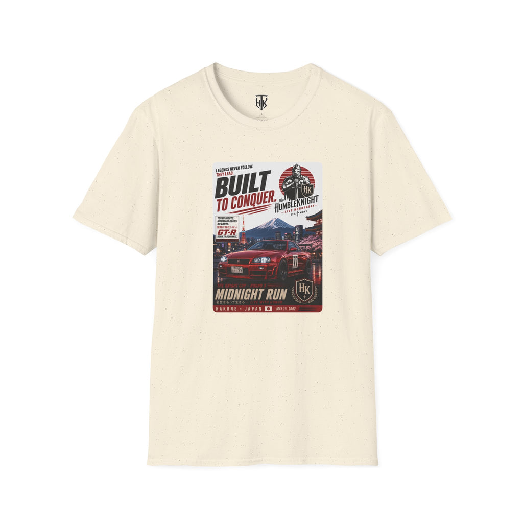 Built to Conquer Racing T-Shirt — Midnight Run Vintage Car Graphic