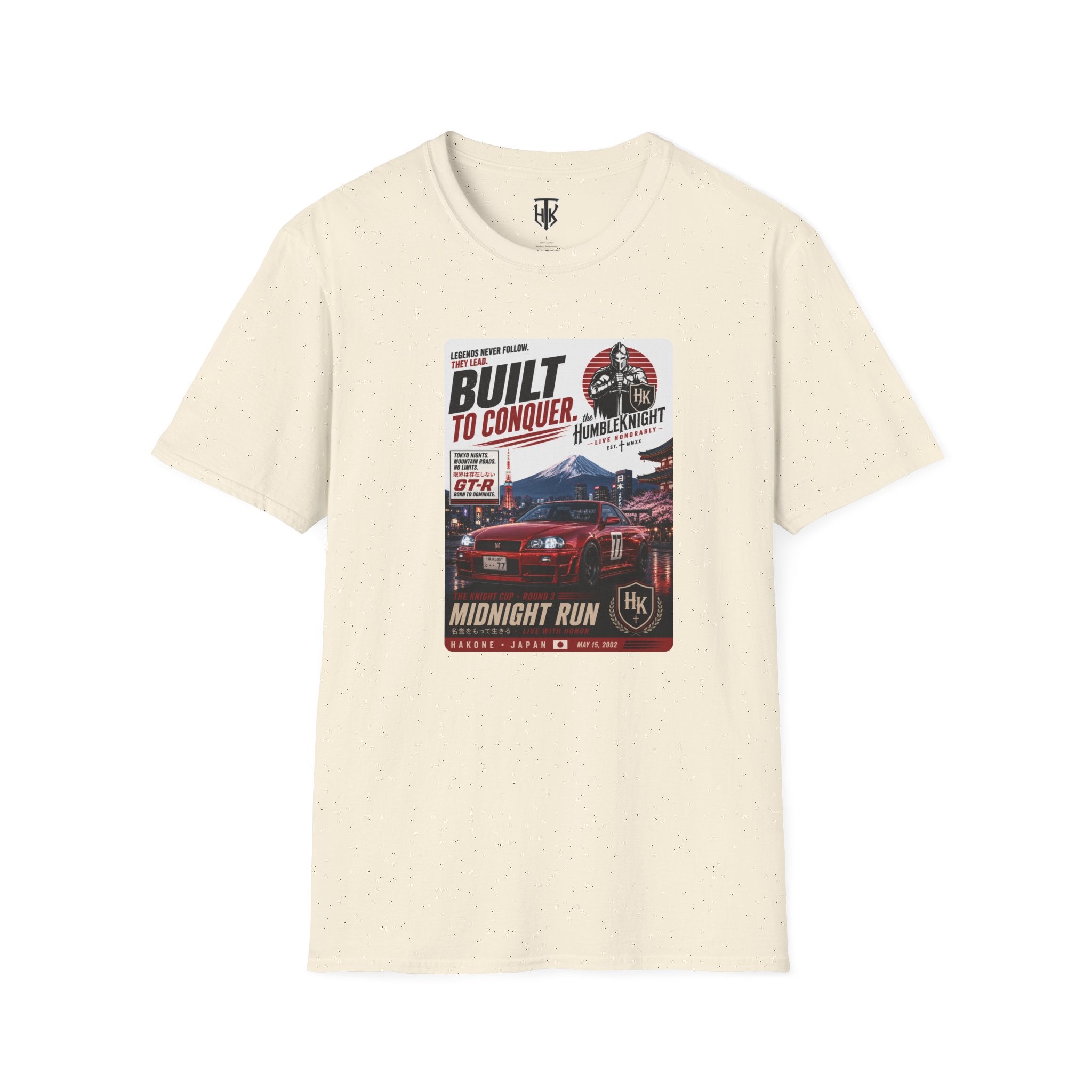Built to Conquer Racing T-Shirt — Midnight Run Vintage Car Graphic