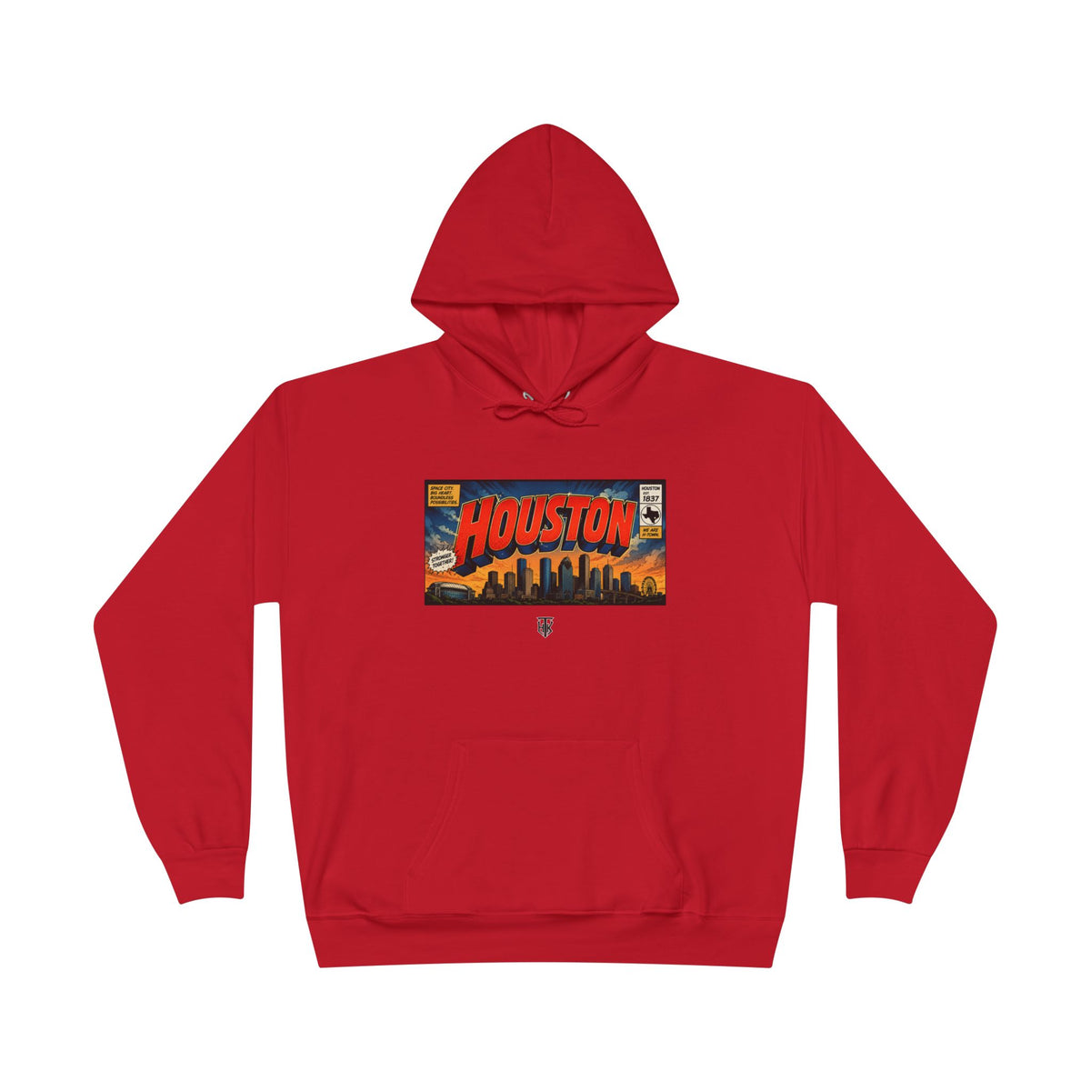 Houston Skyline Hoodie — Vintage Comic Book Design