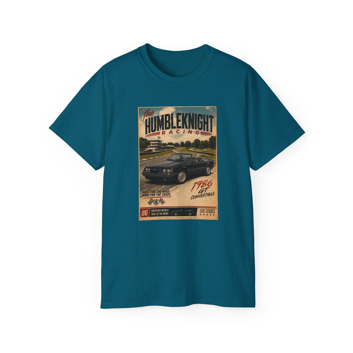The HumbleKnight Racing – 1986 GT Convertible Vintage Muscle Car Tee