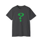 Riddle Me This Graphic T-Shirt — Green Retro Question Symbol Tee