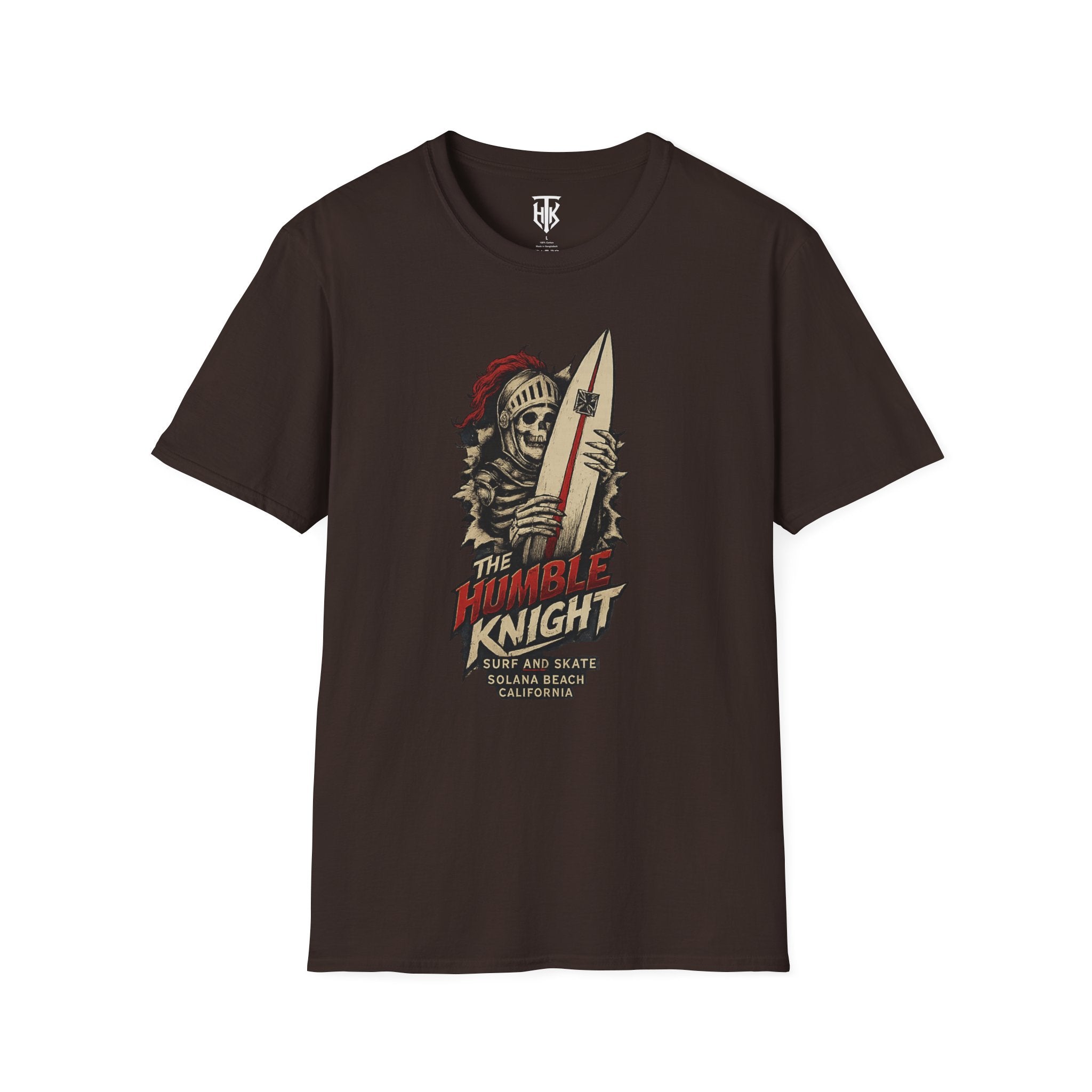 T‑Shirt — 'The Humble Knight' Skeleton Surfer Graphic Tee