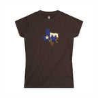 Texas State Outline Tee with Bluebonnets & Lone Star – Women's