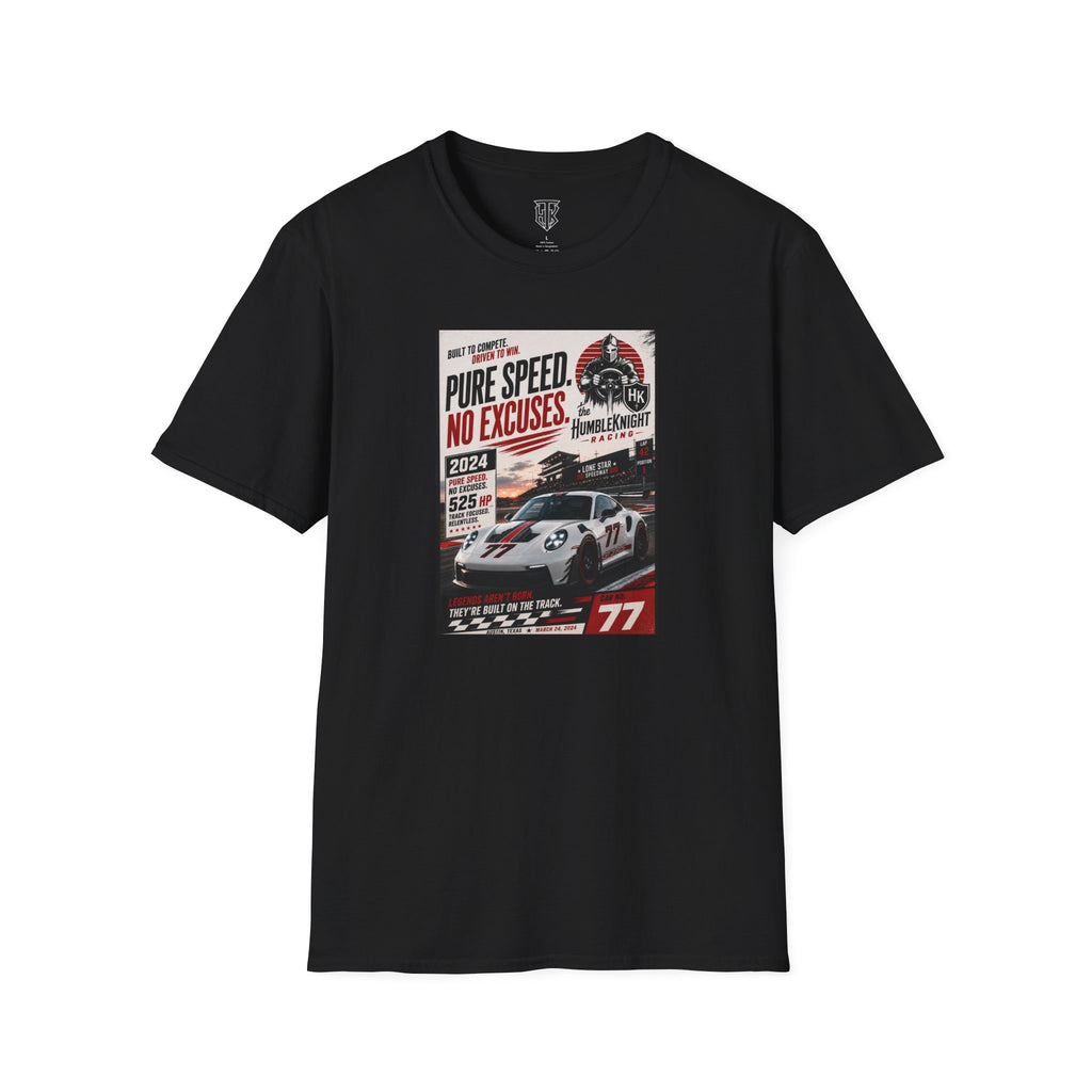 Racing Tee - "Pure Speed. No Excuses." Vintage Race Car Graphic T-Shirt