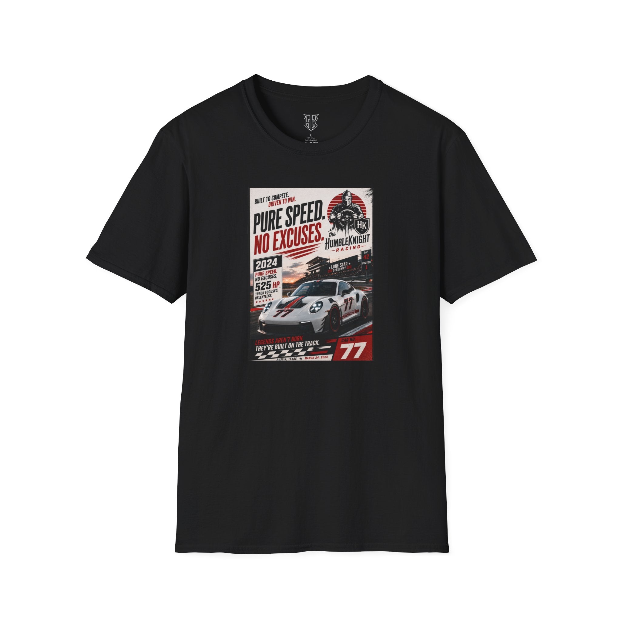 Racing Tee - "Pure Speed. No Excuses." Vintage Race Car Graphic T-Shirt