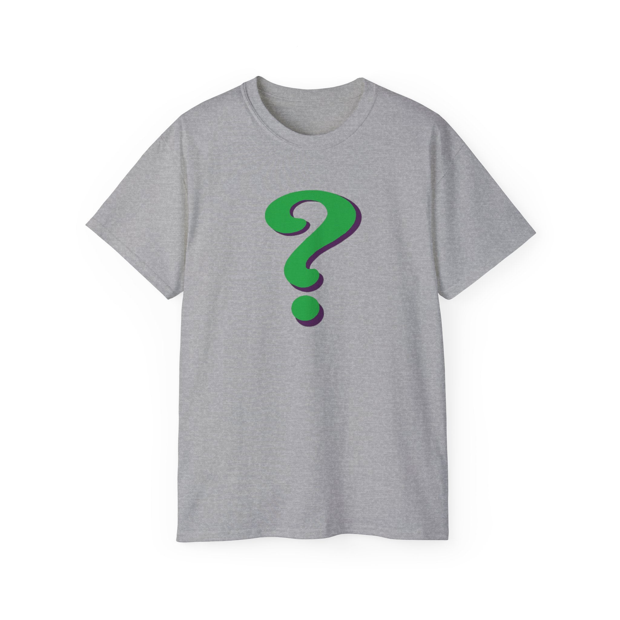 Riddle Me This Graphic T-Shirt — Green Retro Question Symbol Tee